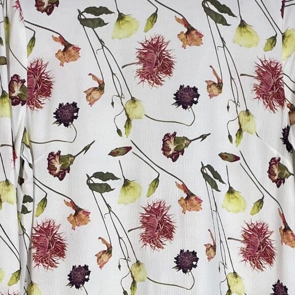 & Other Stories Deep V Open Back Floral Print Long Sleeves Mini Dress Size 6 NEW - Picture 12 of 13